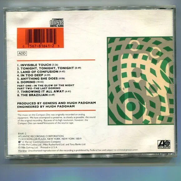 1986 Genesis "Invisible Touch" CD - Picture 2 of 2